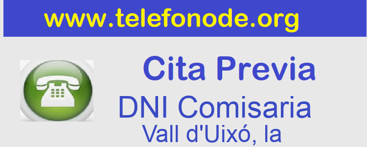 Pedir Cita Previa DNI Vall d'Uixó, la