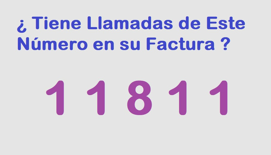 Teléfono 11811 en factura