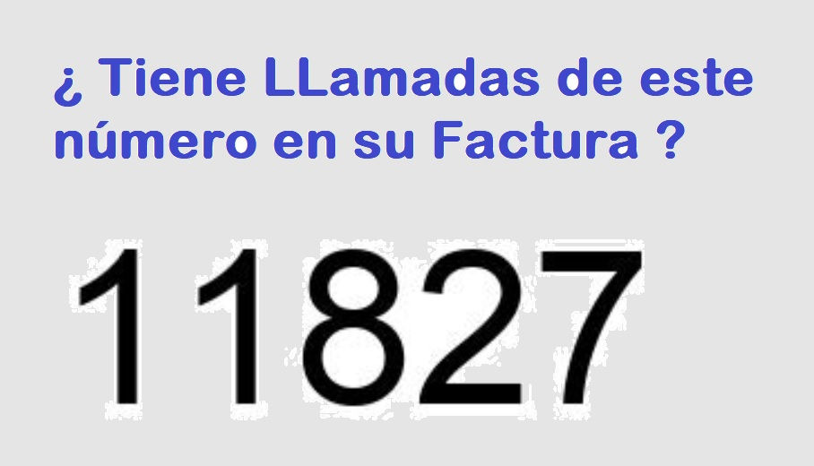 Teléfono 11827 en factura
